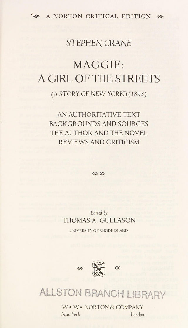 Maggie: A Girl of the Streets