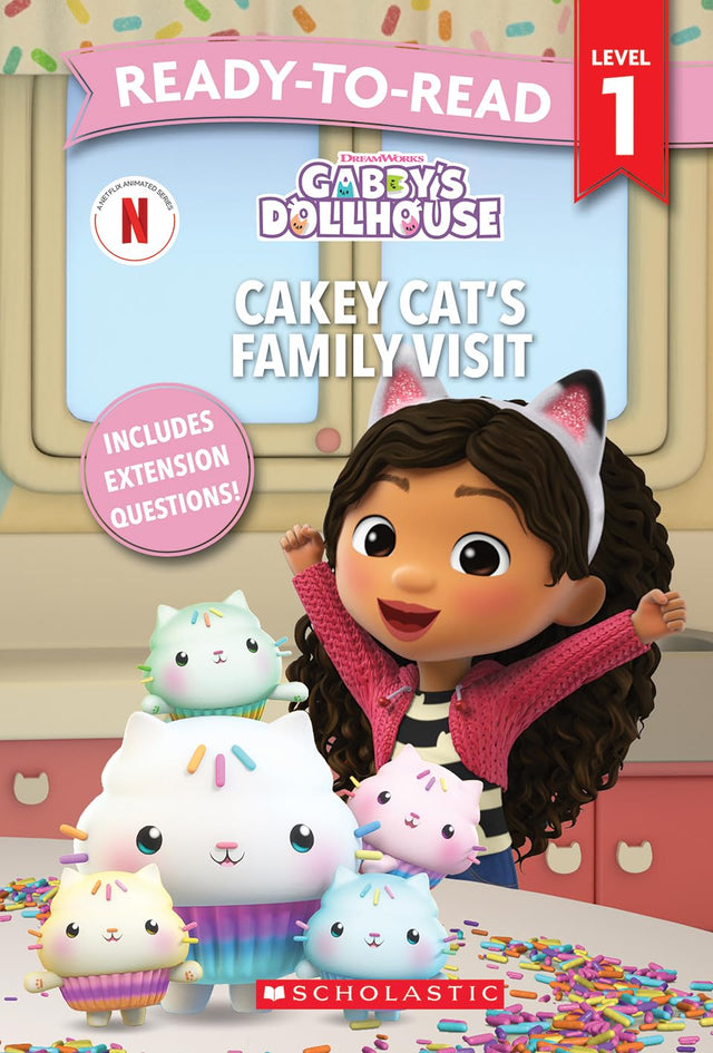 Gabby's Dollhouse: Cakey Cat's Family Visit - Ready-to-Read Level 1 (DreamWorks)