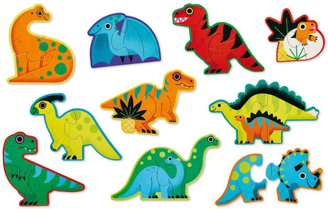 Crocodile Creek: Let's Begin Canister Puzzle - Dinosaurs (10 x 2pc)