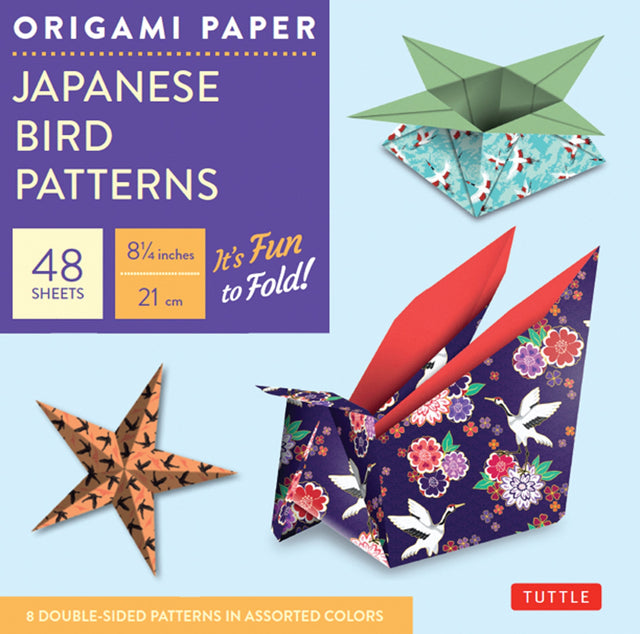 Origami Paper - Japanese Bird Patterns - 8 1/4" - 48 Sheets