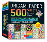 Origami Paper 500 sheets Rainbow Watercolors 6" (15 cm)