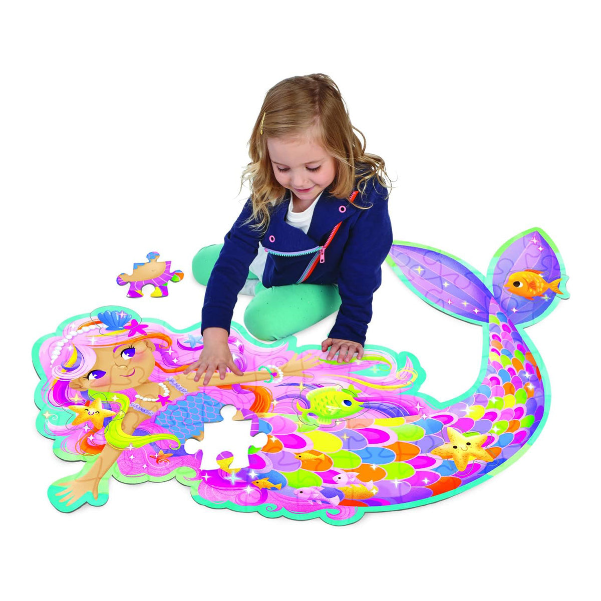 Peaceable Kingdom: Floor Puzzle Magical Mermaid 41 Pieces