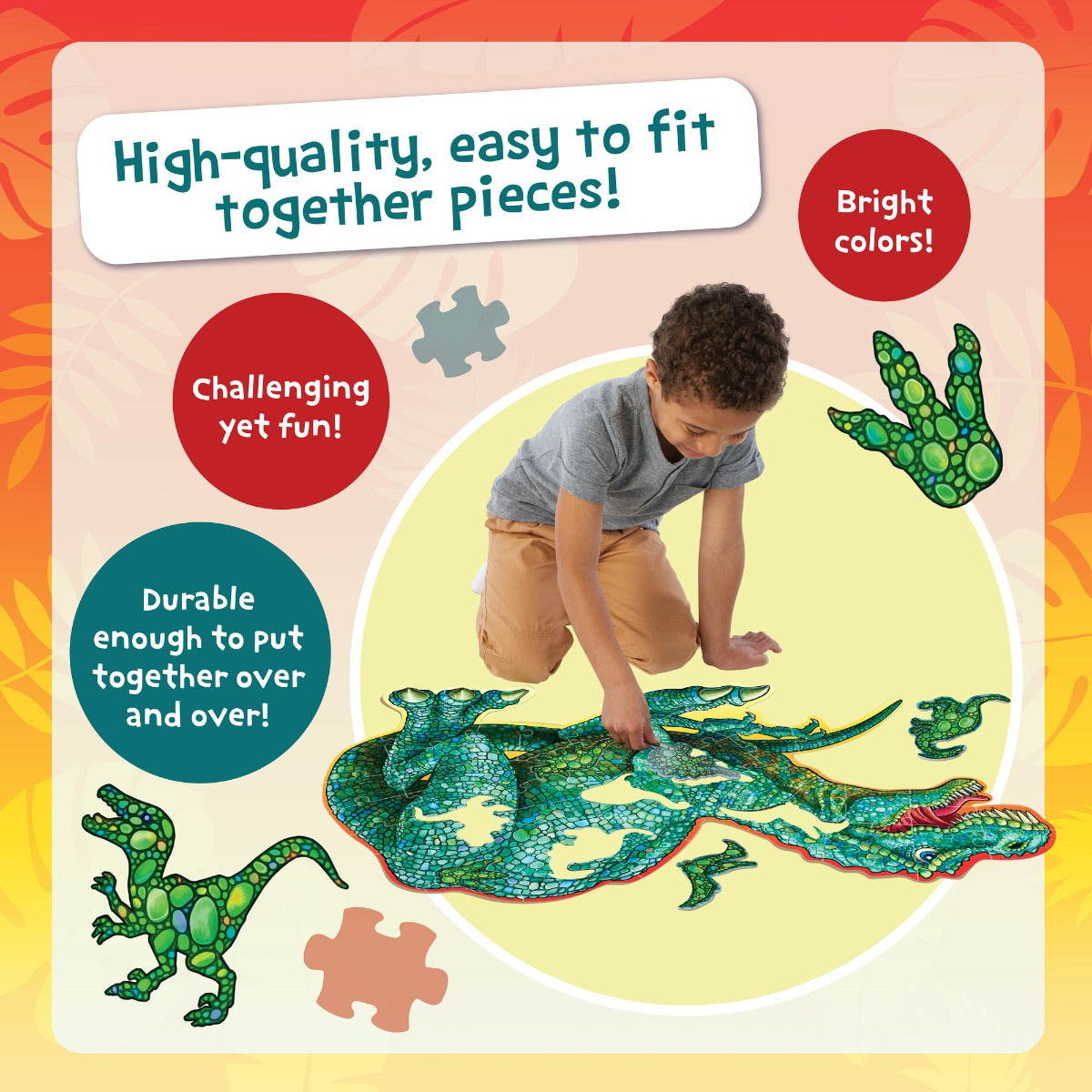Peaceable Kingdom: Floor Puzzle Dinosaur 51 Pieces