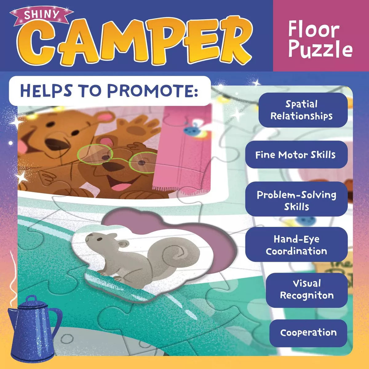 Peaceable Kingdom: Floor Puzzle Camper 45 Pieces