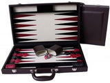 Dal Rossi: 15" Brown PU Leather Backgammon Set