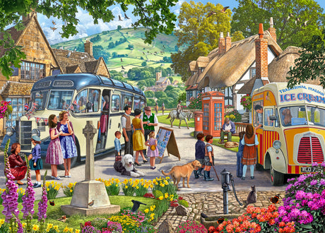Cobblestone Corner Series 2: 1000pc Jigsaw Puzzle - Country Bus Excursion