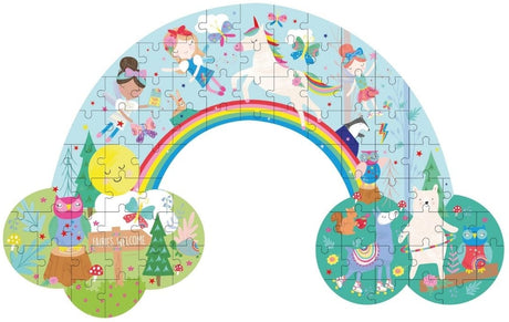 Floss & Rock - 80pc Rainbow Shaped Puzzle in Shaped Box - Rainbow Fairy