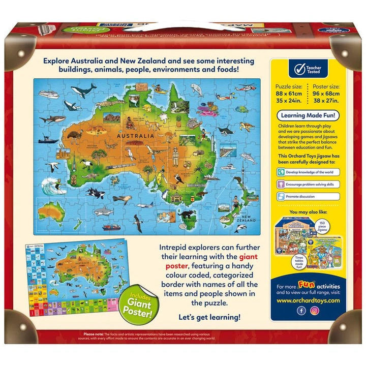 Orchard Toys: Map of Australia & New Zealand Puzzle - 150 Pieces