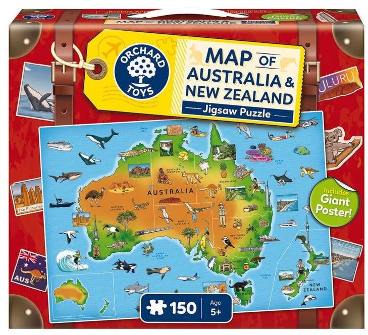 Orchard Toys: Map of Australia & New Zealand Puzzle - 150 Pieces