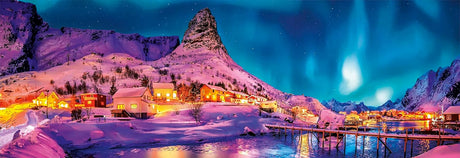 Clementoni Colourful Night over Lofoten Islands Jigsaw Puzzle - 1000 Piece - Panorama -  High Quality Collection - (39747)