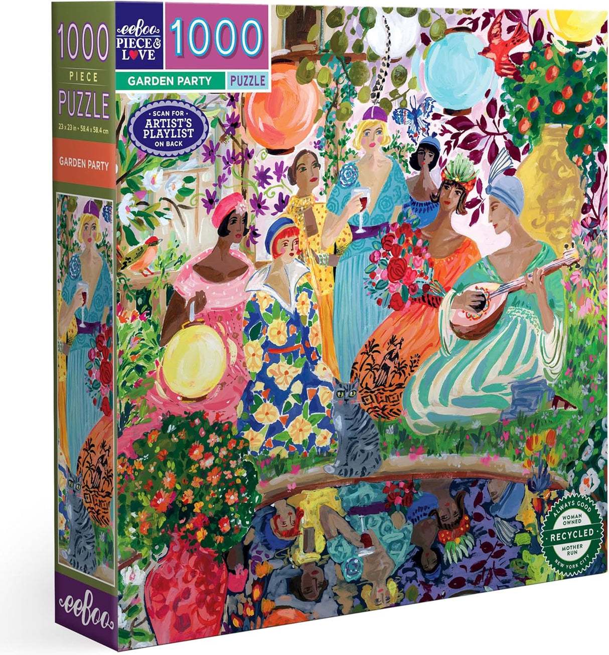 eeBoo: Garden Party Square Puzzle - 1000pc