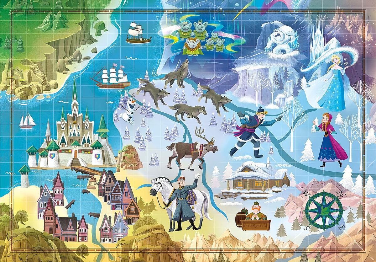 Clementoni Disney Frozen Jigsaw Puzzle -  1000 Piece - Disney Maps - (39666)