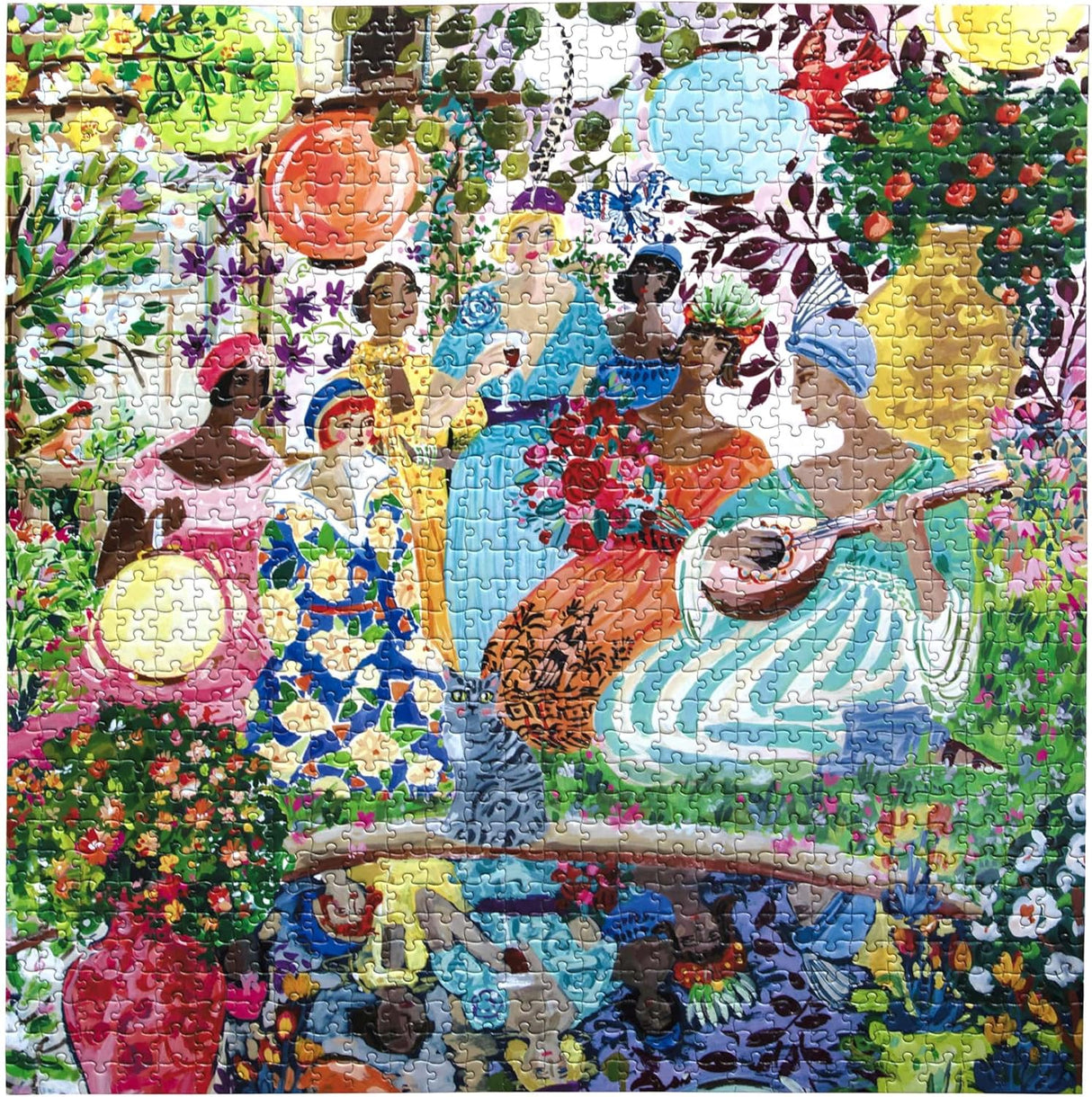 eeBoo: Garden Party Square Puzzle - 1000pc
