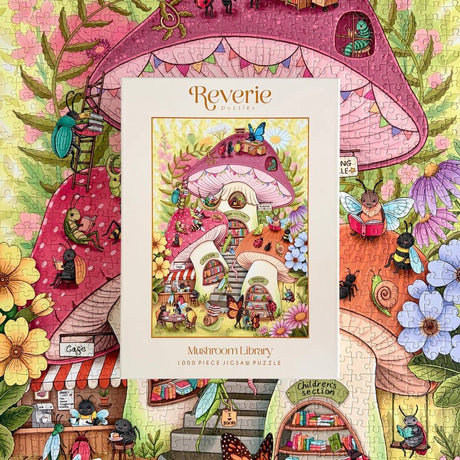 Reverie Puzzles: Mushroom Library Jigsaw Puzzle - 1000 Pieces