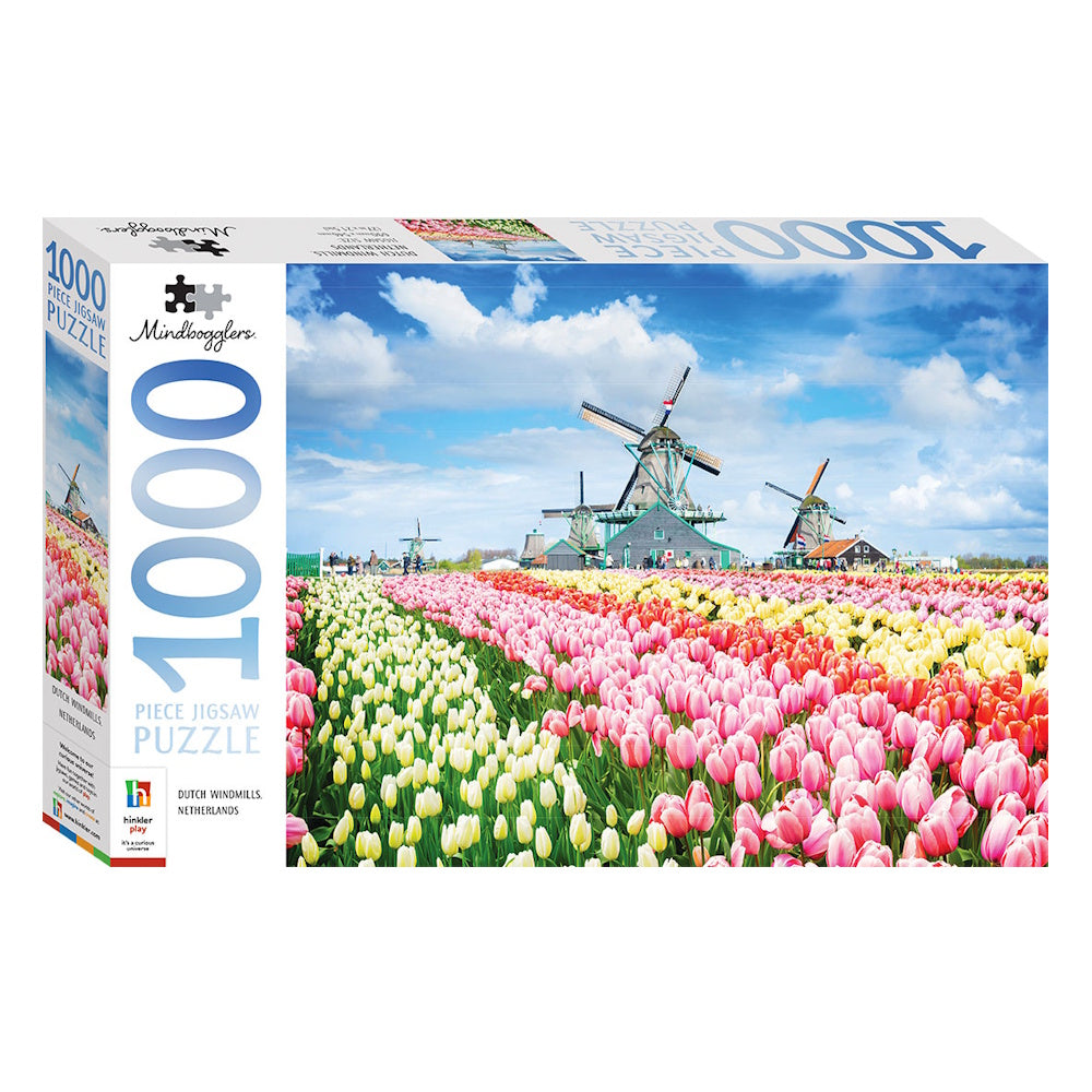 Mindbogglers: 1000pc Jigsaw Puzzle - Dutch Windmills, Holland, Netherlands