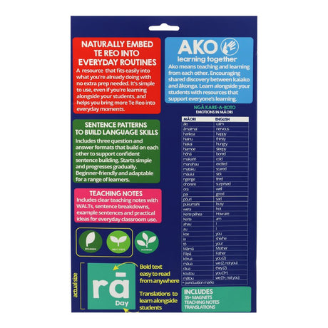 Magnetic Emotions in Te Reo Māori (35 Pieces)