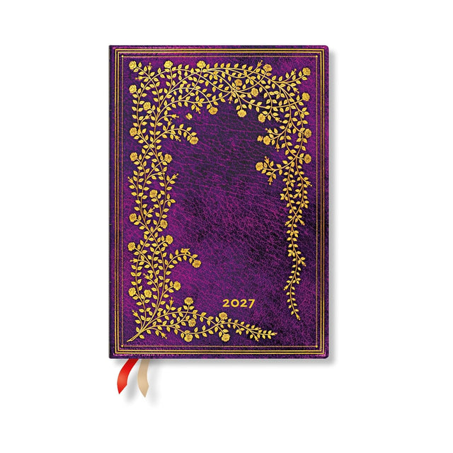 2027 New York Rose (Gilded Age) Midi 12-Month Hardcover Dayplanner (Elastic Band Closure) Vertical