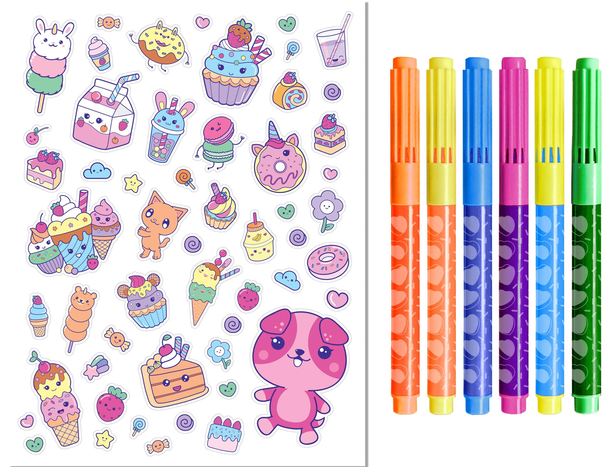 Hinkler: Kaleidoscope Coloring Kit Kawaii Sweetlings