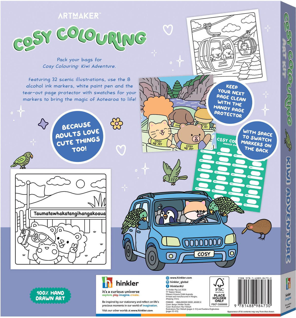 Hinkler: Cosy Colouring Art Kit - Kiwi Adventures