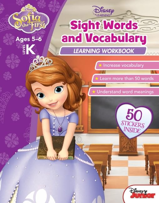 Disney Sofia the First: Sight Words and Vocabulary Learning Workbook Level K