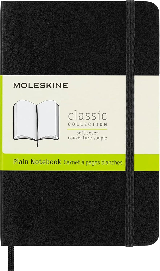 Moleskine Soft Cover Pocket Plain Notebook Black