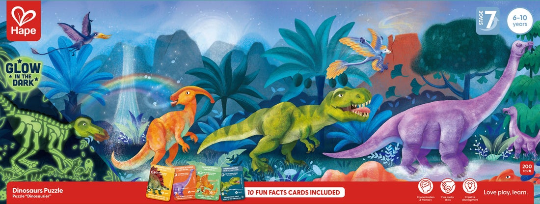 Hape: 200pc Dinosaur Glowing Puzzle (1.5m)