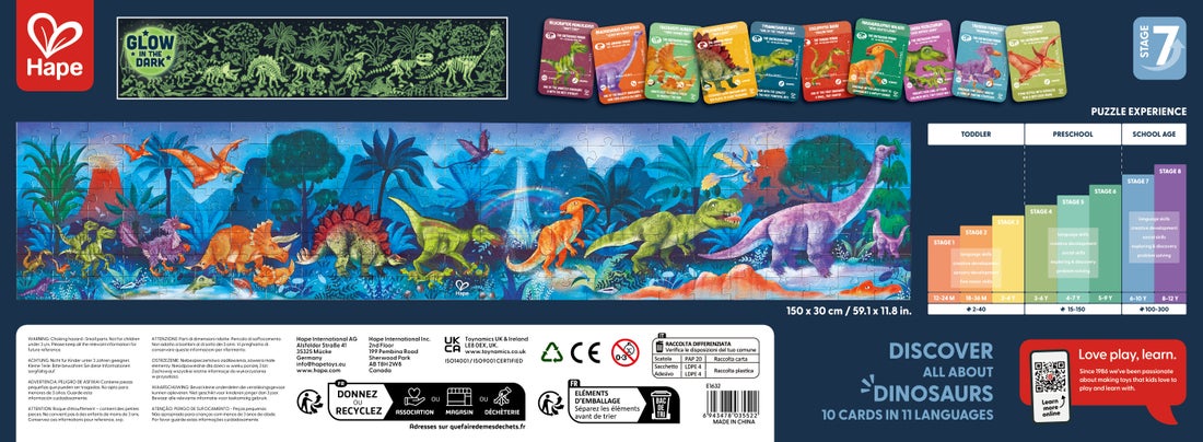 Hape: 200pc Dinosaur Glowing Puzzle (1.5m)