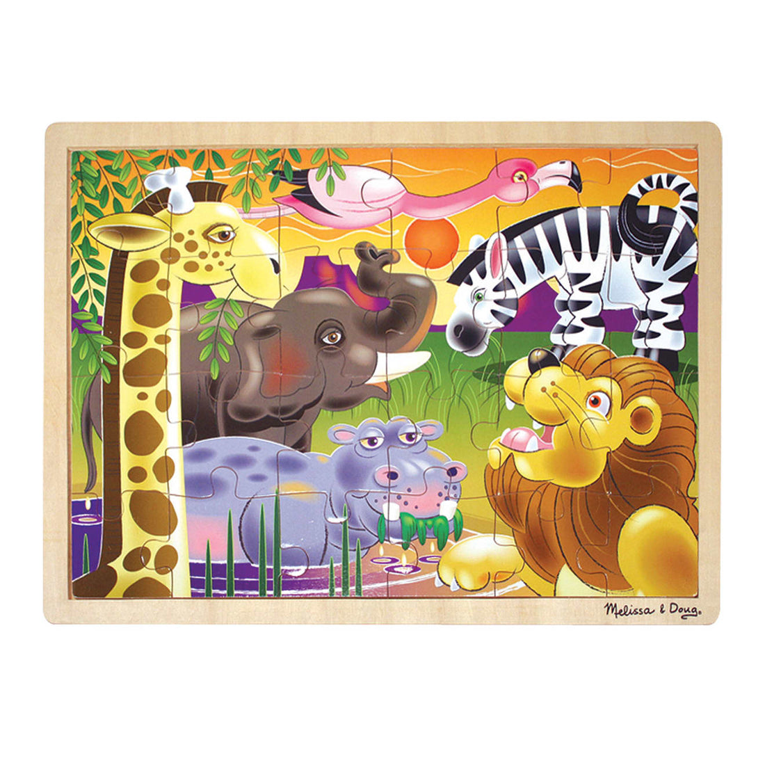 Melissa & Doug - African Plains Wooden Jigsaw Puzzle - 24 Piece