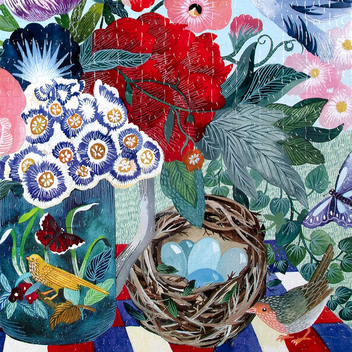 eeBoo: Spring Bouquet Square Puzzle - 1000pc