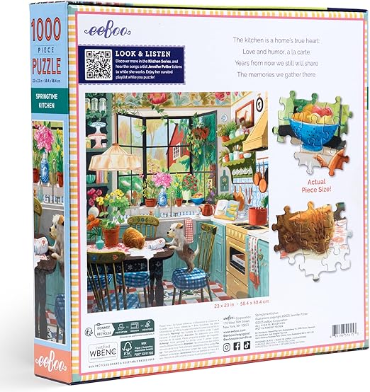 eeBoo: Springtime Kitchen Square Puzzle - 1000pc