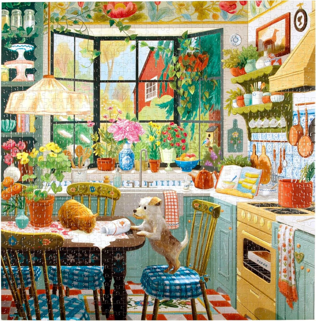 eeBoo: Springtime Kitchen Square Puzzle - 1000pc