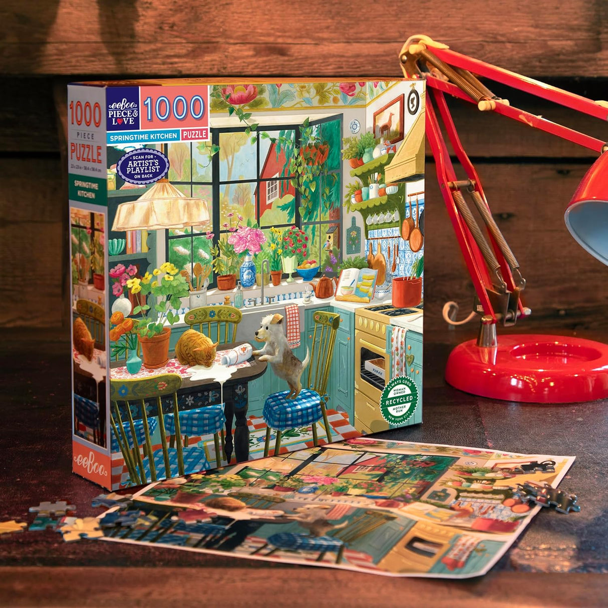 eeBoo: Springtime Kitchen Square Puzzle - 1000pc