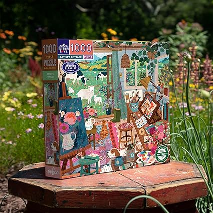 eeBoo: Artists Cottage Square Puzzle - 1000pc
