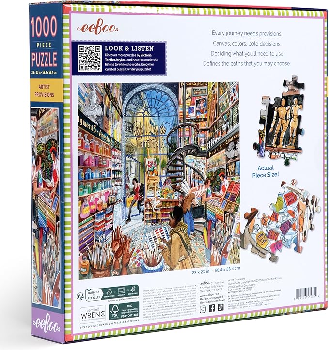 eeBoo: Artist Provisions Square Puzzle - 1000pc