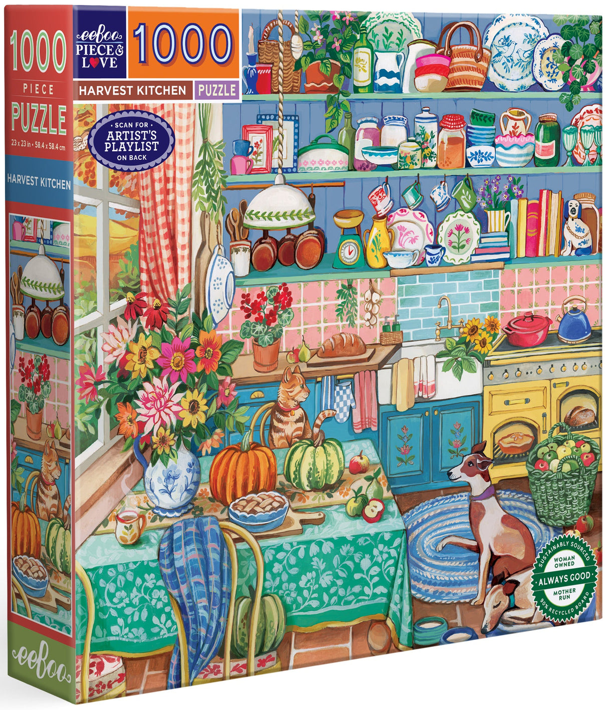 eeBoo: Harvest Kitchen Square Puzzle - 1000pc