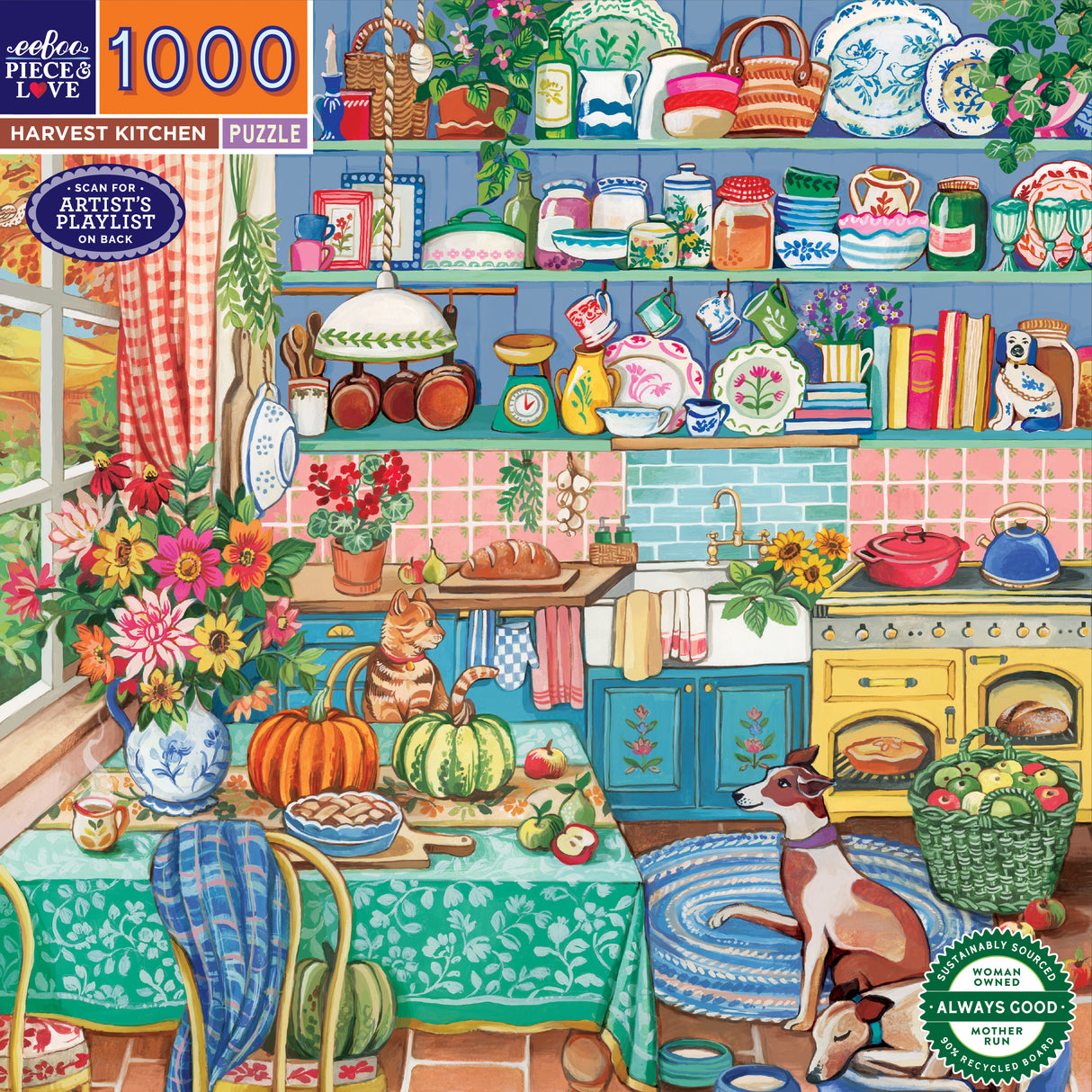 eeBoo: Harvest Kitchen Square Puzzle - 1000pc