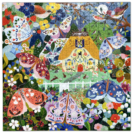 eeBoo: Cottage at Dusk Square Puzzle - 1000pc