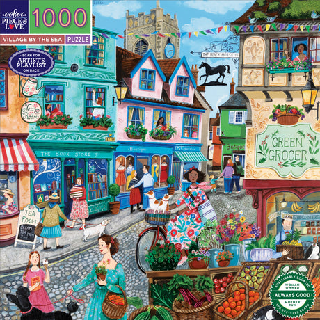 eeBoo: Village by the Sea Square Puzzle - 1000pc