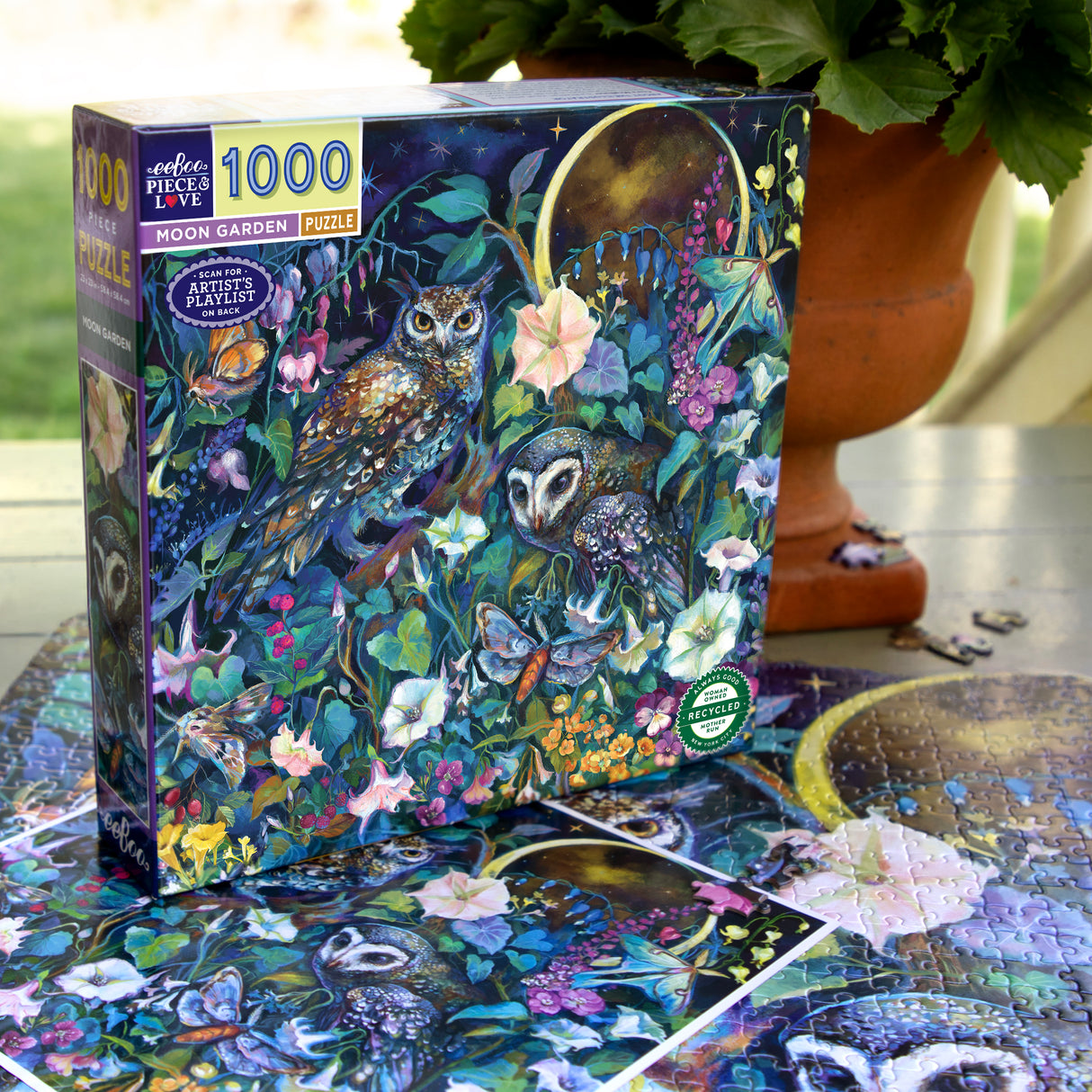 eeBoo: Moon Garden Square Puzzle - 1000pc