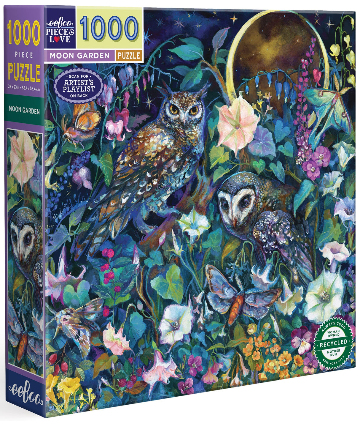 eeBoo: Moon Garden Square Puzzle - 1000pc