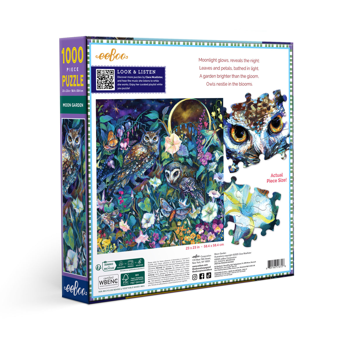 eeBoo: Moon Garden Square Puzzle - 1000pc