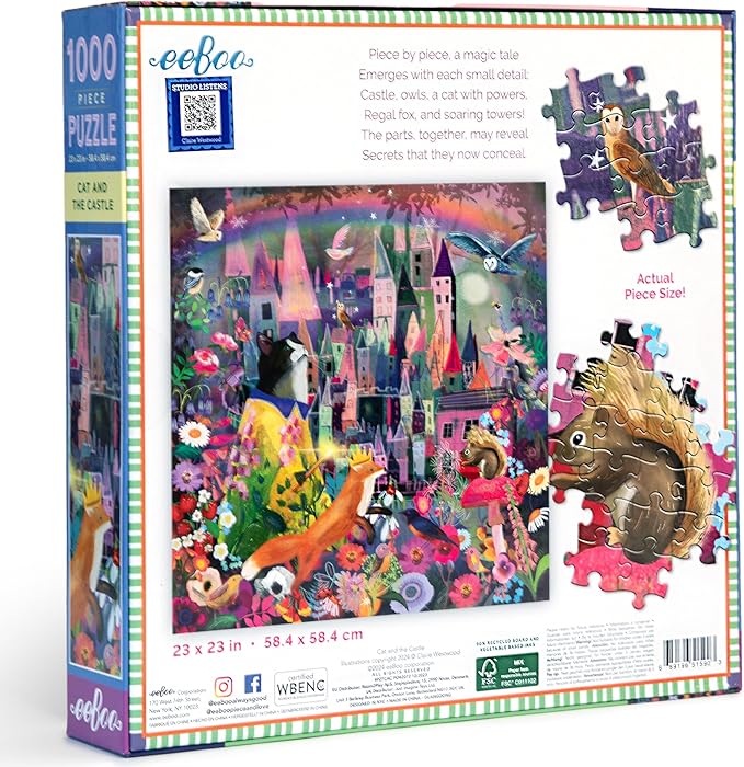 eeBoo: Cat and the Castle Square Puzzle - 1000pc