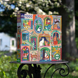 eeBoo: Cats in Window Square Puzzle - 1000pc