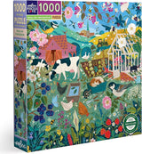 eeBoo: English Hedgerow Square Puzzle - 1000pc