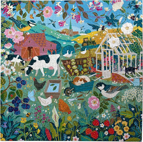 eeBoo: English Hedgerow Square Puzzle - 1000pc