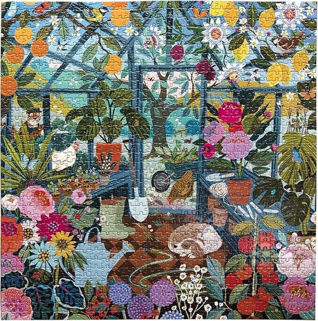 eeBoo: English Greenhouse Square Puzzle - 1000pc