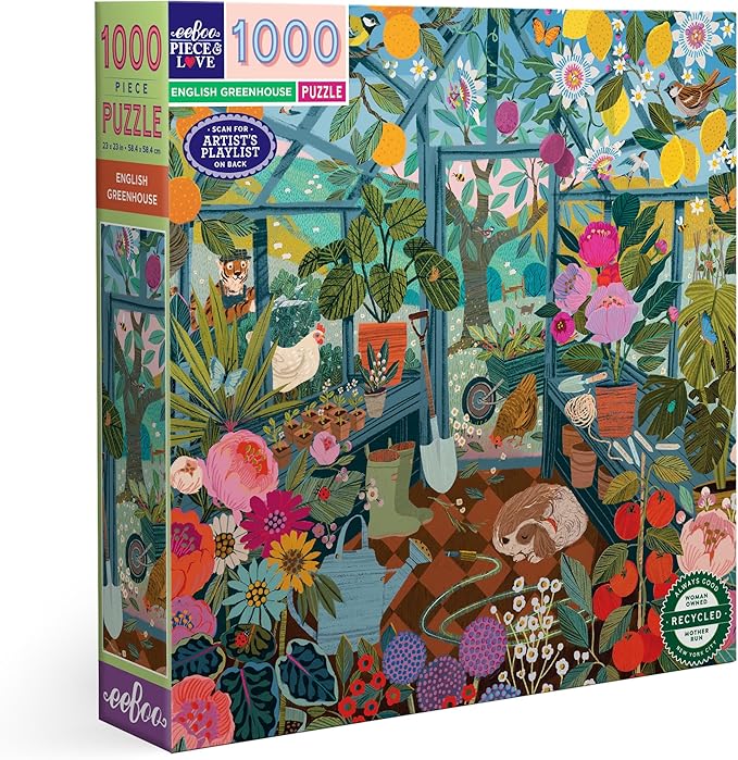 eeBoo: English Greenhouse Square Puzzle - 1000pc