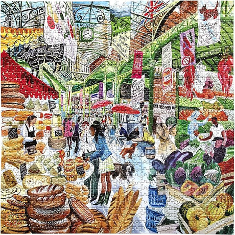 eeBoo: London Market Square Puzzle - 1000pc