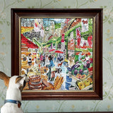 eeBoo: London Market Square Puzzle - 1000pc