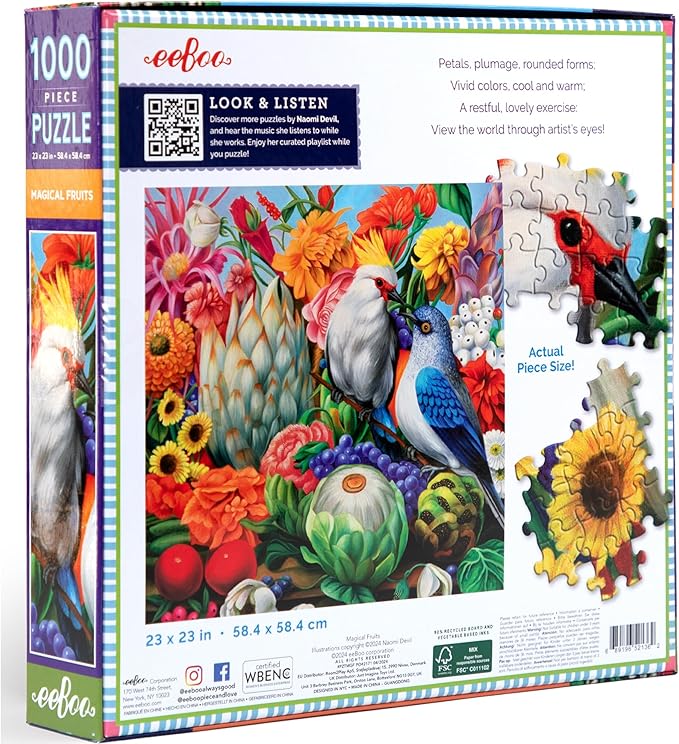 eeBoo: Magical Fruits Square Puzzle - 1000pc